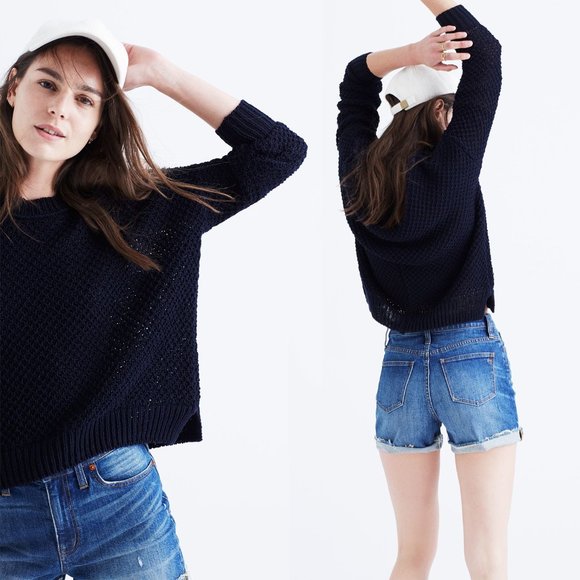 Madewell Sweaters - Madewell French Quarter Pullover Sweater Navy